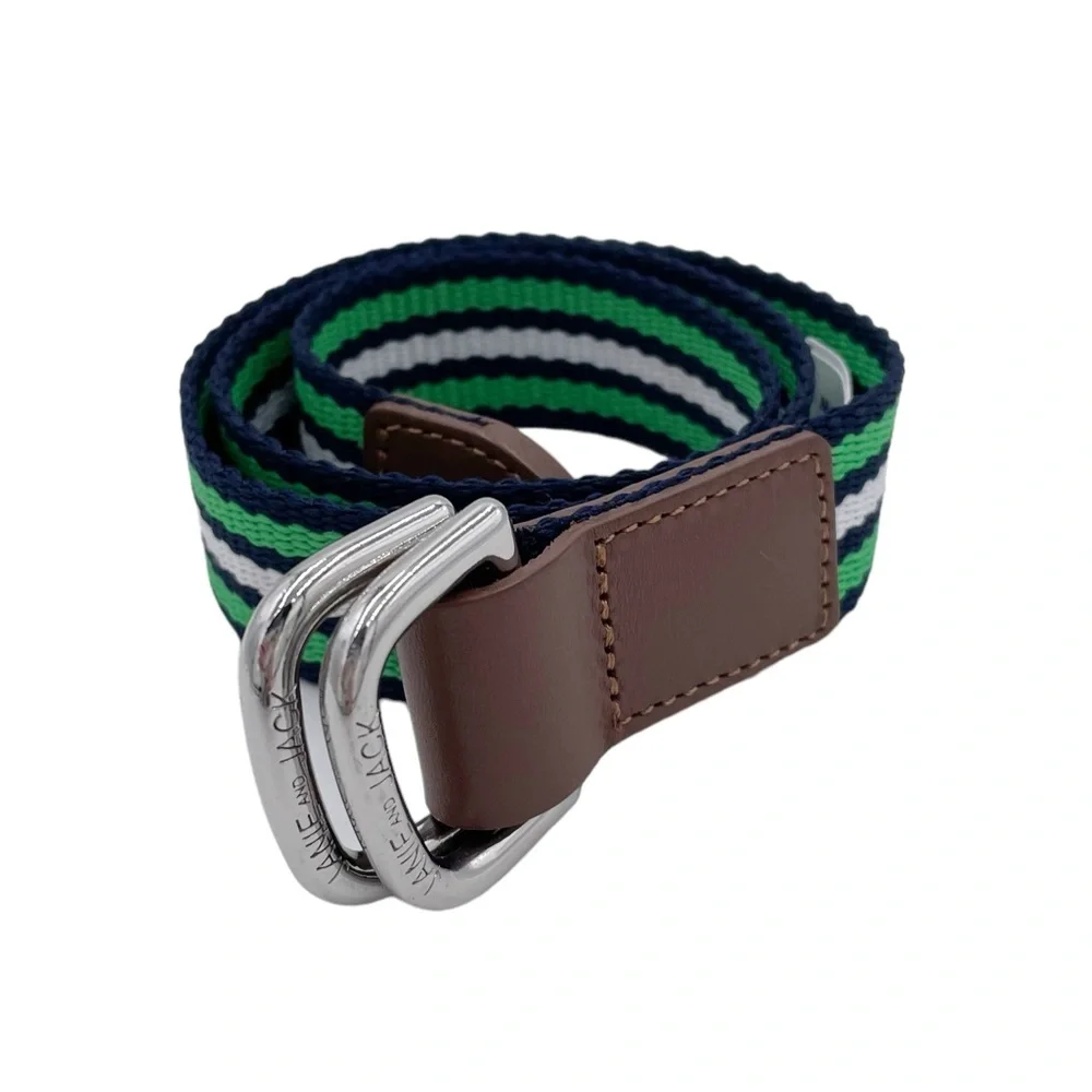 Janie and Jack Boys Courtside Prep Striped Belt in Spearmint Stripe Size 2T to 3